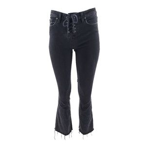 PAIGE Colette Crop Flare Jeans Vintage Black Sz 26